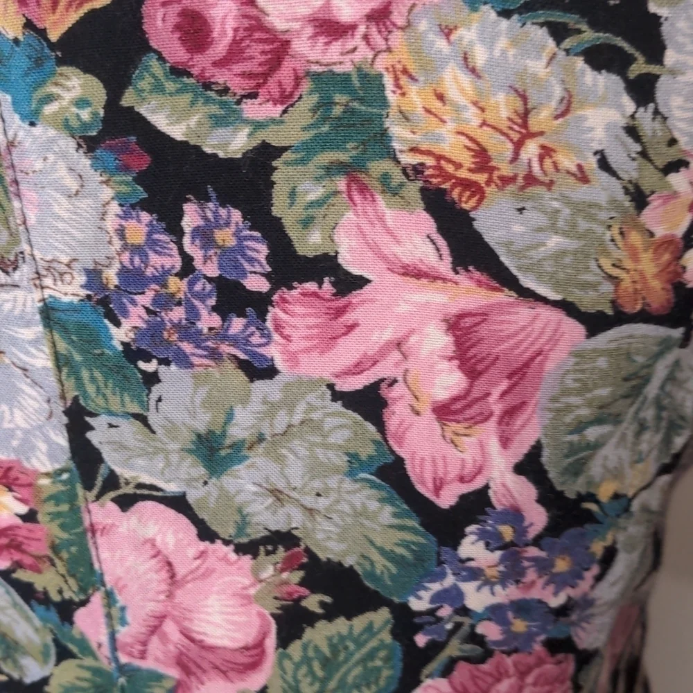 Vintage 80's 90's Floral Long Midi Dress - Picture 9 of 12